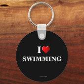 Porte-clés Natation : J'aime porte - clé de natation (Recto)