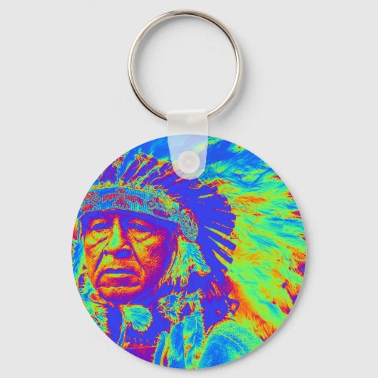 Porte-clés Native American Chief Pop Art (Recto)