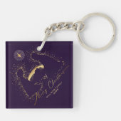 Porte-clés Nativity Manger Christmas Purple Gold Custom Name (Dos)