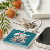 Porte-clés Nature Calm Aesthetic Art Keychain (Devant Droit)