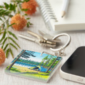 Porte-clés Nature Camping Tente à thème dans les bois (Devant Droit)