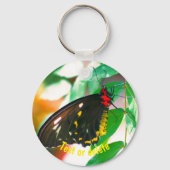 Porte-clés Nature du papillon noir personnalisée (Verso)