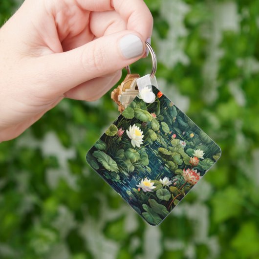 Porte-clés Nature Lotus Water Lily Pond Paysage (main)