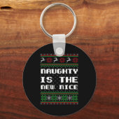Porte-clés Naughty Is The New Nice Ugly Christmas Sweater Rei (Recto)