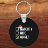 Porte-clés Naughty Nice Ginger Redhead Santa Hat Irish Christ (Recto)