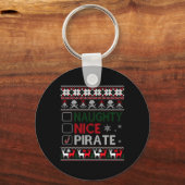 Porte-clés Naughty Nice Rate Funny Christmas Checklist Ugly T (Recto)
