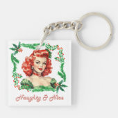 Porte-clés Naughty & Nice Retro Christmas Pinup (Dos)