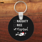 Porte-clés Naughty Nice Sirène Funny Sirène Noël (Recto)