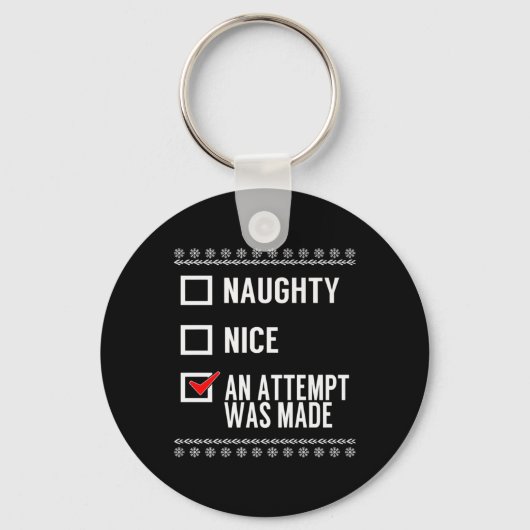 Porte-clés Naughty Nice Une Tentative A Été Faite - Christmas (Recto)