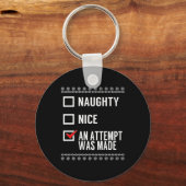 Porte-clés Naughty Nice Une Tentative A Été Faite - Christmas (Recto)