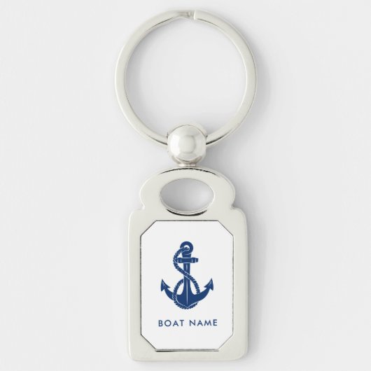 Porte-clés Nautical Anchor Boat Name Captain Custom (Devant)