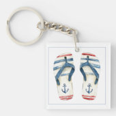 Porte-clés Nautical Anchors and Stripes Flip Fops (Devant)