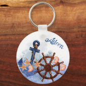 Porte-clés Nautical Beach Wedding Bridesmaid Cadeau (Recto)