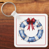 Porte-clés Nautical Christmas Life Preserver With Bow (Recto)