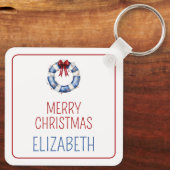 Porte-clés Nautical Christmas Life Preserver With Bow (Verso)