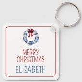 Porte-clés Nautical Christmas Life Preserver With Bow (Dos)