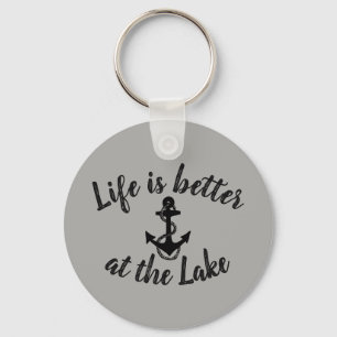 Porte-clés nautical LIFE IS BETTER AT THE LAKE and anchor