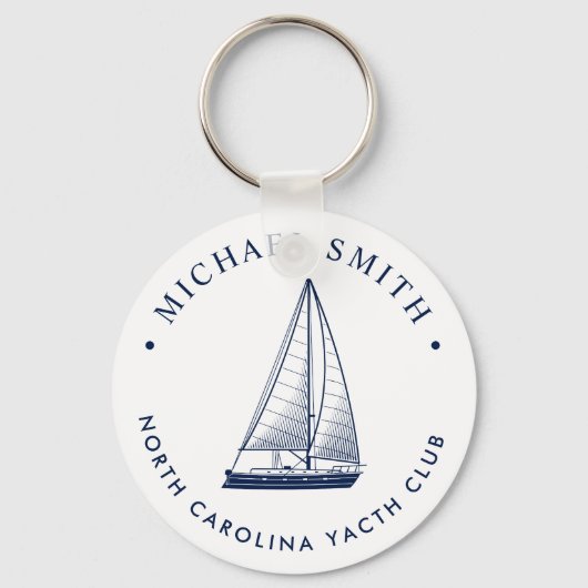 Porte-clés Nautical Theme | Sailboat Club Custom Navy (Recto)