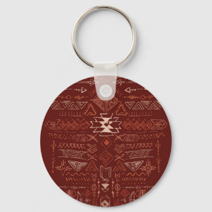 Porte-clés Navajo Aztec : Ethnic Doodle Motif.