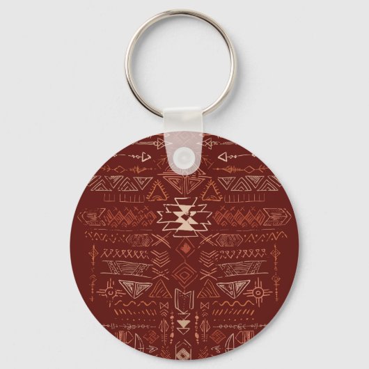 Porte-clés Navajo Aztec : Ethnic Doodle Motif. (Recto)