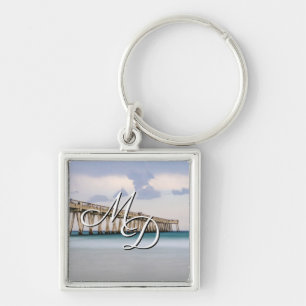 Porte-clés Navarre Beach Fishing Pier Monogram Keychain