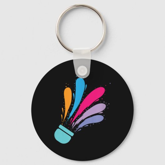 Porte-clés Navette colorée Badminton Sport (Recto)