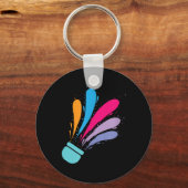 Porte-clés Navette colorée Badminton Sport (Recto)