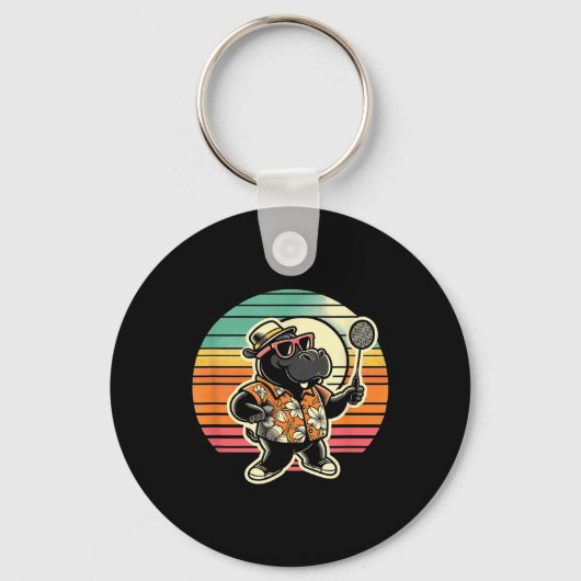 Porte-clés Navette Hippopotame de Badminton (Recto)
