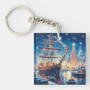 Porte-clés Navire à quai Noël/hiver