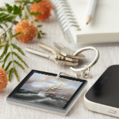 Porte-clés Navire américain en détresse 1841 (Devant Droit)