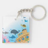 Porte-clés Navire Coulé Et Poisson (Dos)
