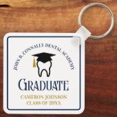 Porte-clés Navy Blue Dental School Custom Graduation Cadeau (Verso)