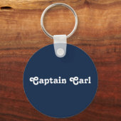 Porte-clés Navy Blue Nautical Welcome À propos de Custom Boat (Verso)