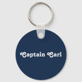 Porte-clés Navy Blue Nautical Welcome À propos de Custom Boat (Verso)