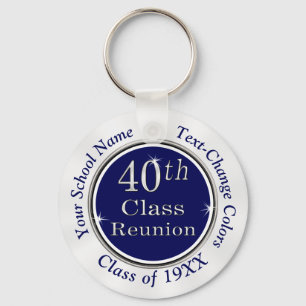 Porte-clés Navy Blue, White 40th Class Reunion Gift Bag Ideas