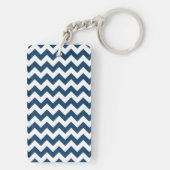 Porte-clés Navy Zigzag, Navy Chevron, Motif géométrique (Dos)