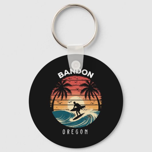 Porte-clés Ndon Oregon Planche de Surf Vagues Plage  (Recto)