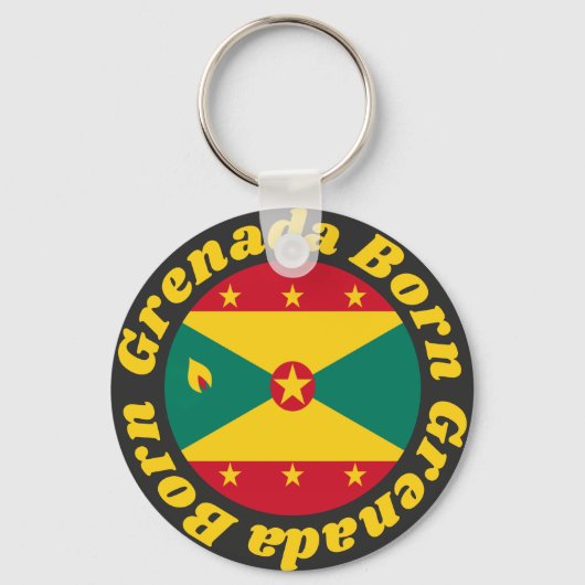 Porte-clés Né à Grenade | Drapeau de la Grenade mignon avec t (Recto)