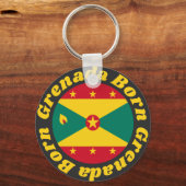 Porte-clés Né à Grenade | Drapeau de la Grenade mignon avec t (Recto)