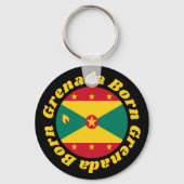Porte-clés Né à Grenade | Drapeau de la Grenade mignon avec t (Verso)