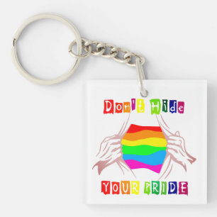 Porte-clés Ne cachez pas votre fierté, Fierté gay et Mois Lgb