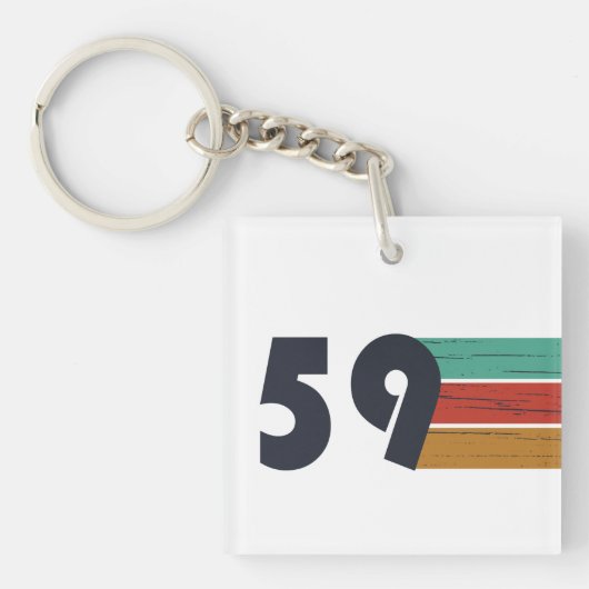 Porte-clés né en 1959 anniversaire vintage (Devant)