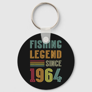 Porte-clés Né en 1964 Anniversaire Pêcheur Rétro Vintage 1964