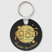 Porte-clés Né en 1965 60e anniversaire cadeau en or noir (Recto)