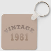 Porte-clés Né en 1981 anniversaire vintage (Dos)