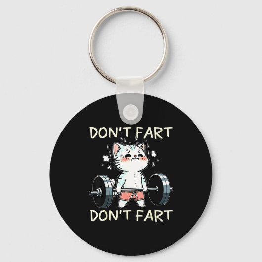 Porte-clés Ne Faites Pas Pète Gym Chat Poids (Recto)