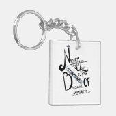 Porte-clés Ne jamais baisser vos normes Motivation devis (Devant gauche)