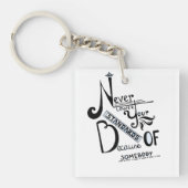 Porte-clés Ne jamais baisser vos normes Motivation devis (Devant)