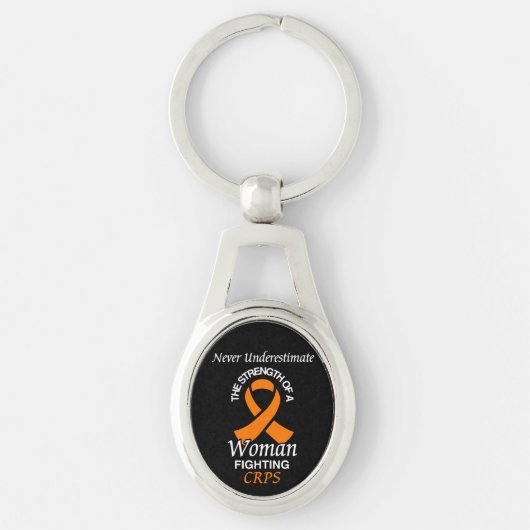 Porte-clés Ne jamais sous-estimer/Ruban/Femme...CRPS (Devant)