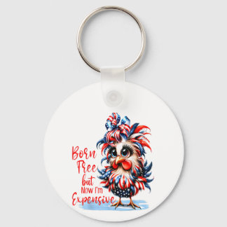 Porte-clés Né libre mais maintenant cher - Messy Bun Woman